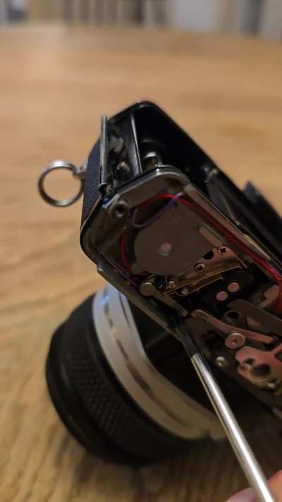 Om-1n Advance lever set, shutter won't release.