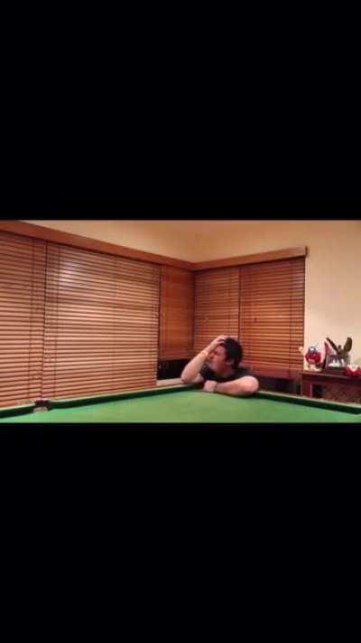 Voluntarily getting a pool ball shot at your head