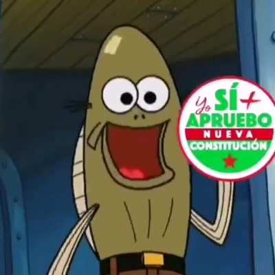 Meme de Bob Esponja aludiendo a la Nueva Constitución