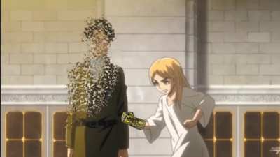 WAIT!!!! HISTORIA DON'T PUNCH LEVI, YOU'RE STILL WEARING THE INFINITY G-