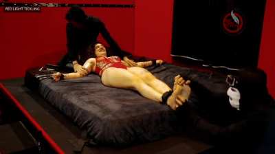 2 Ticklers for Ticklish Bambi | Bed Restrained and Toetied Tickled | Merciless Tickling