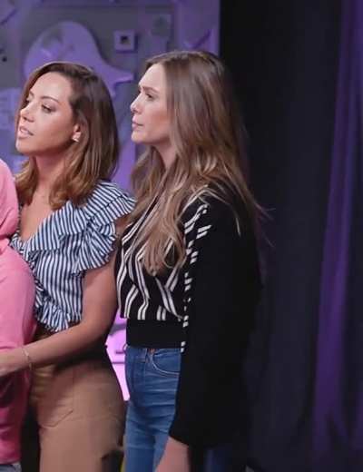 Elizabeth Olsen slapping Audrey Plaza's Ass Will Never Get Old