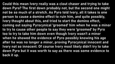 Ok so someone went through all of the DM footage and Ivorys tweets, its looking better for Pyro.