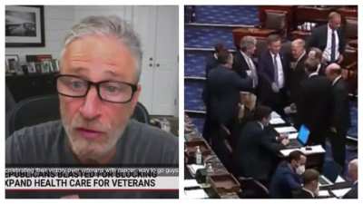 John Stewart’s take on republicans celebrating after blocking veteran’s bill