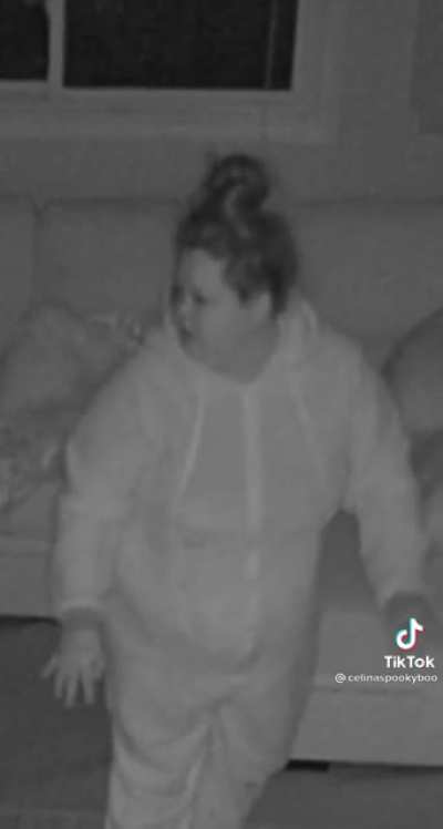 Sleepwalking woman records herself and catches a reality shaking fart