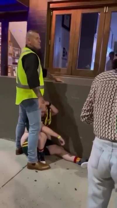 Dangerous threat valiantly neutralised by heroic security guard.