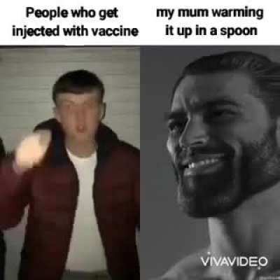 Haha at least my mom serves me my vaccine piping hot