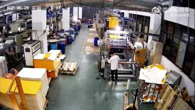 Chinese worker pulled into a lathe, again