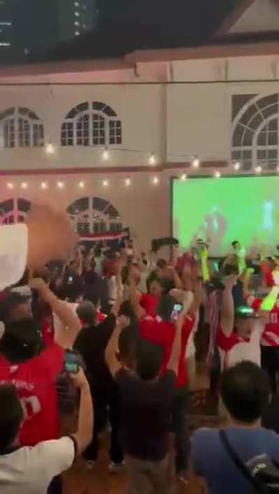 Fan celebration when Kuala Lumpur City FC reach 2022 AFC Cup inter-zone final