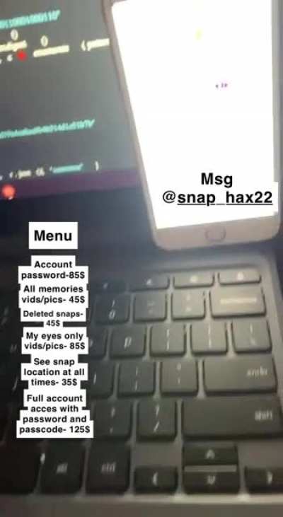 Msg here or snap