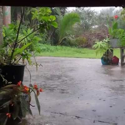 It rained all day.