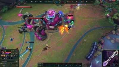 Anyone know this Kled bug/interaction (in ARAM Mayhem)? I had Upgraded Hubris and Upgraded Spectral Cutlass, but I don't think it's either of them. My passive just doesn't go on cd and my Courage bar refills rapidly. I did not have the cheating augment.