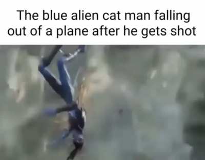 Blue alien cat man