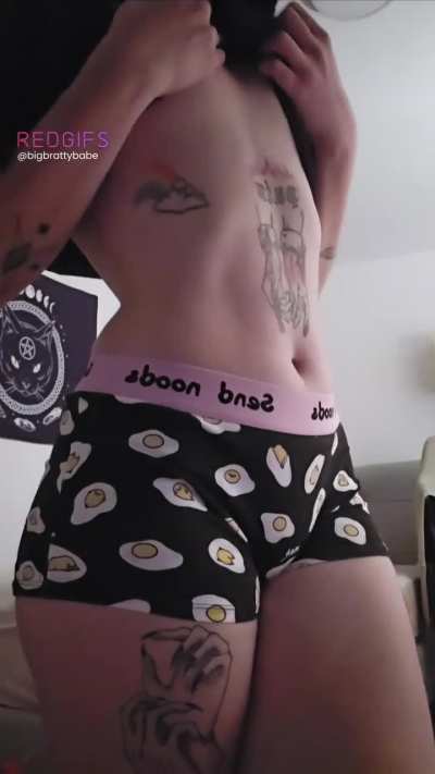 Ax7 shirt and boxers + smol tits and thick thighs :3