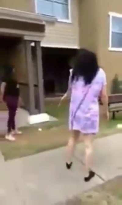 Mother finds out that babysitter slapped her child so she beats the shit out of her.