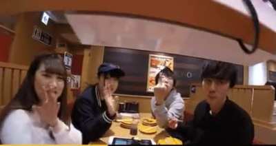 Guy puts GoPro on a sushi conveyor belt