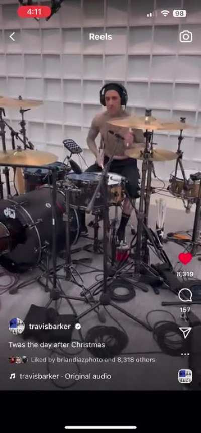 Travis in the studio “‘Twas the day after Christmas”