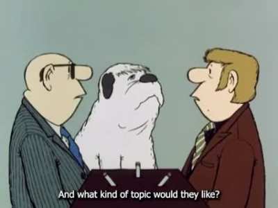 Bello, the talking dog. German humour from 1977. (Subtitled)