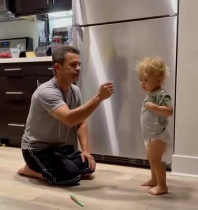 It seems that a super baby is being trained