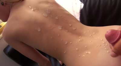 Girl's Back Gets Completely Covered After Anal