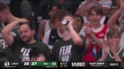 [Highlight] Tucker triple and Giannis coast to coast dunk caps 12-0 Bucks run to take the lead