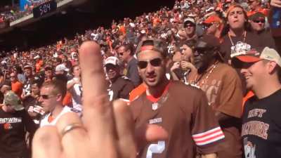 Ravens fan trolls stand full of Browns fans