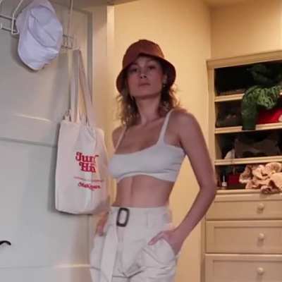 Brie Larson braless jiggle in new Youtube video