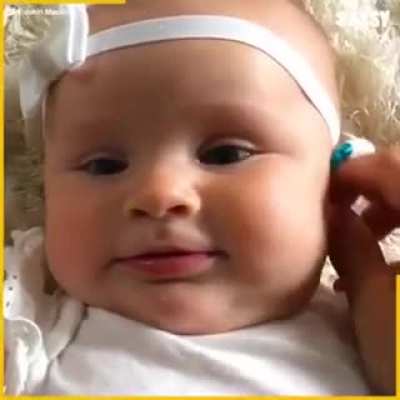 Baby listening for the first time