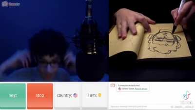 Artist drawing random people