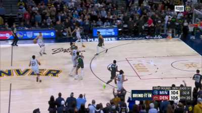 [Highlight] Edwards can't get the jumper to fall; Jokic gets the crucial and-one for the dagger play