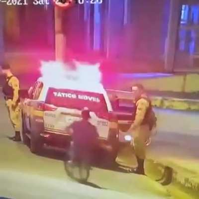 HMB while I throw a rock into a police car