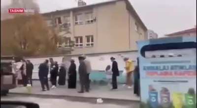 The network claims that these are queues for bread in Turkey. The price of it soared after the fall of the Turkish lira