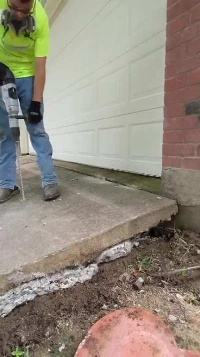 Raising Concrete Driveway With Dense Polyurethane Foam