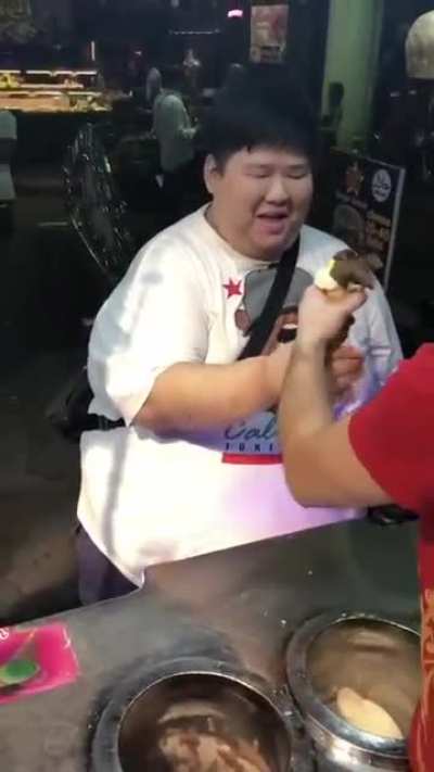 To eat an ice cream