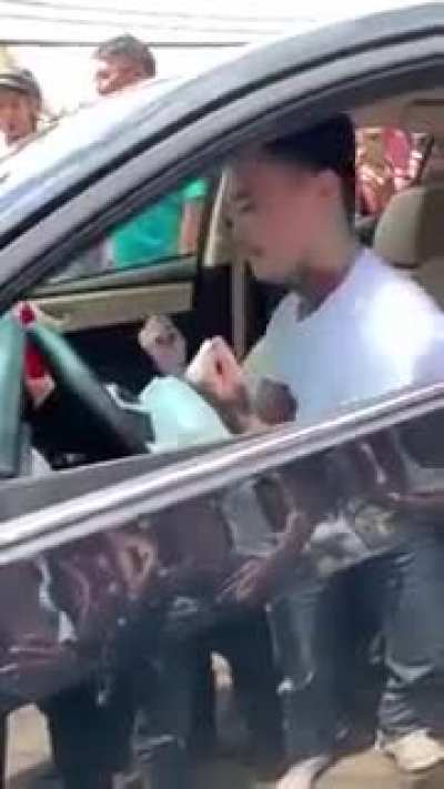 This dude having fun after rekking his car
