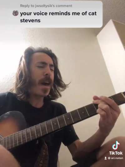 Since I’ve gotten a couple comments saying I sound like Cat Stevens, here’s a clip of me playing some Cat Stevens.