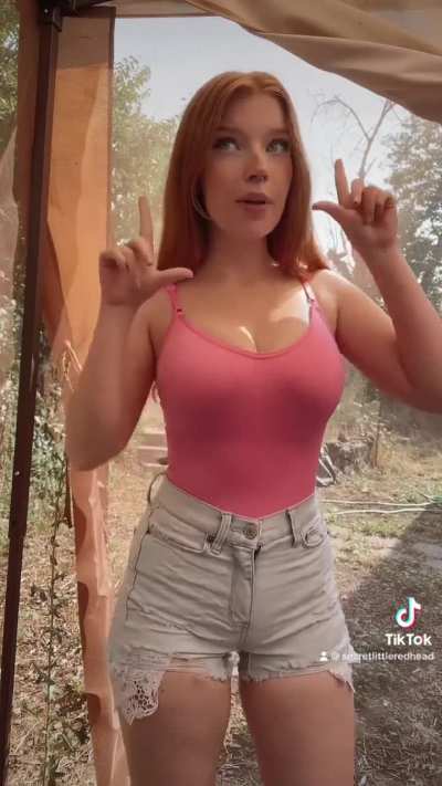Redhead in shorts
