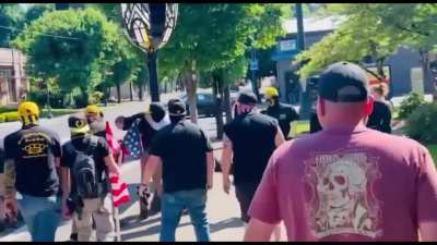Patriot Front assaulted and de-masked by other group
