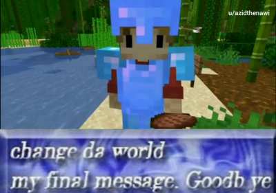 [Change da world, my final message]Grian doing his magic trick to Scar,screenshots from Scar's episode 4