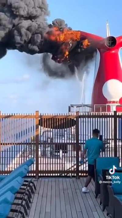 Carnival Freedom cruise ship catches fire in Grand Turk. May 26, 2022.