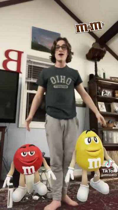 He's bustin a move.