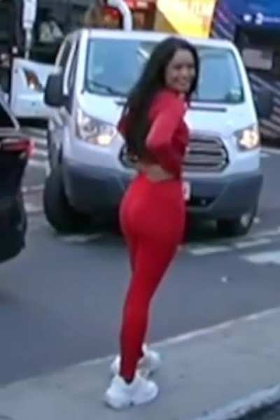 Rae in Times Square