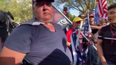 Trump supporter rants repeatedly about being 