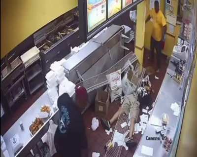 Trying to get behind the kitchen