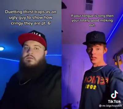 So dude basically shows that most of videos like that is cringe if you don't have attractiveness for it to be thirst trap. Chad