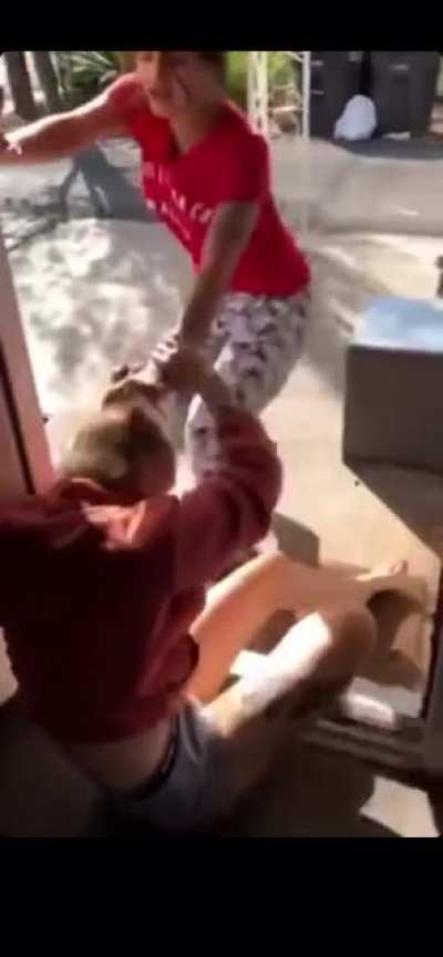 Girl is stomped and spit on