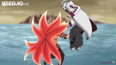 Sasuke's reaction when he saw Naruto hit Isshiki with that combo
