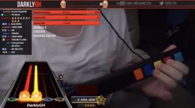 Guy freaks out after getting perfect score on hard song in guitar hero