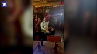 Rookie cop grinding on her boss at at work party