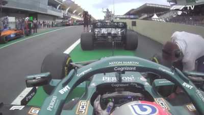 Inspector Seb reminding everyone about safety from FIA
